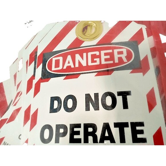 25-PACK NEW CONDOR PLASTIC DO NOT OPERATE ENERGY LOCKOUT TAGS WITH ZIP TIES - Picture 4 of 6